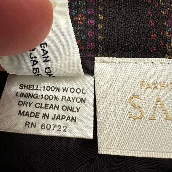 Vintage Sanyo Size 6 Black Wool Paisley Maxi Skirt Lined Academia Witchy Luxury - Picture 4 of 13